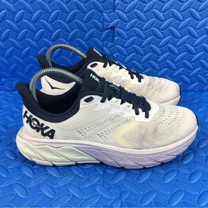 Hoka One One Arahi 5 Womens Running Shoes White Comfort Athletic Sneaker Sz 7.5B